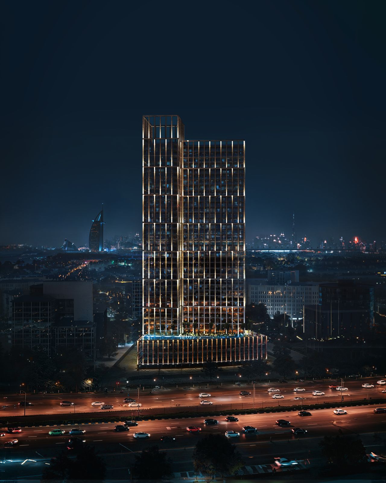 Binghatti Titania Night View